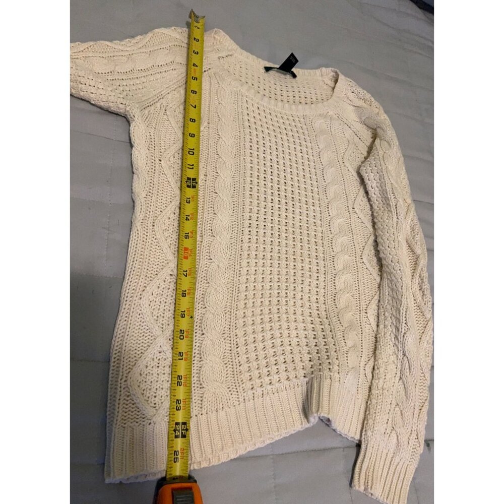 Lauren Ralph Lauren Sweater Women's Size S Cream Cable Knit Crewneck Coastal LS - Picture 4 of 9